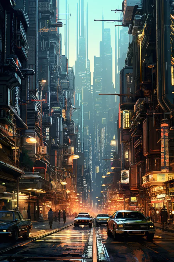 酷漫屋场景截图：赛博朋克风格城市夜景